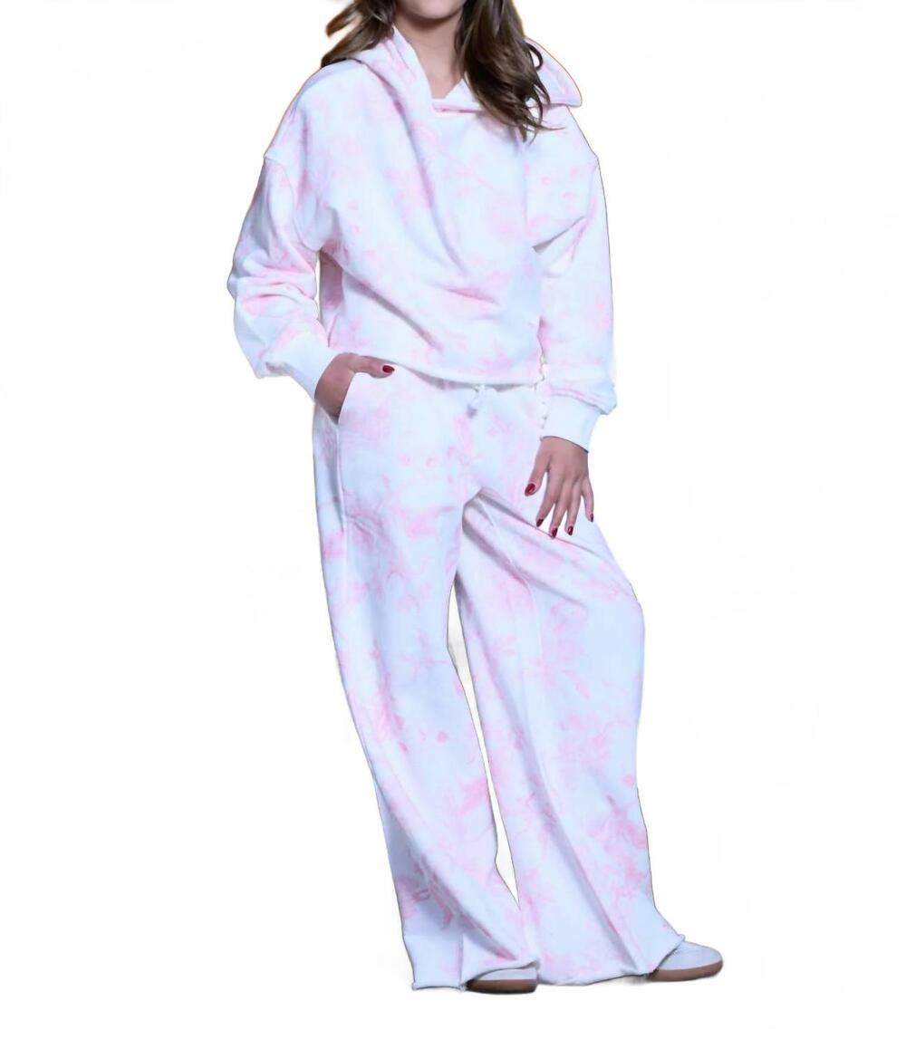 NEW KATIE J NYC girls cody crop hoodie in pink toile